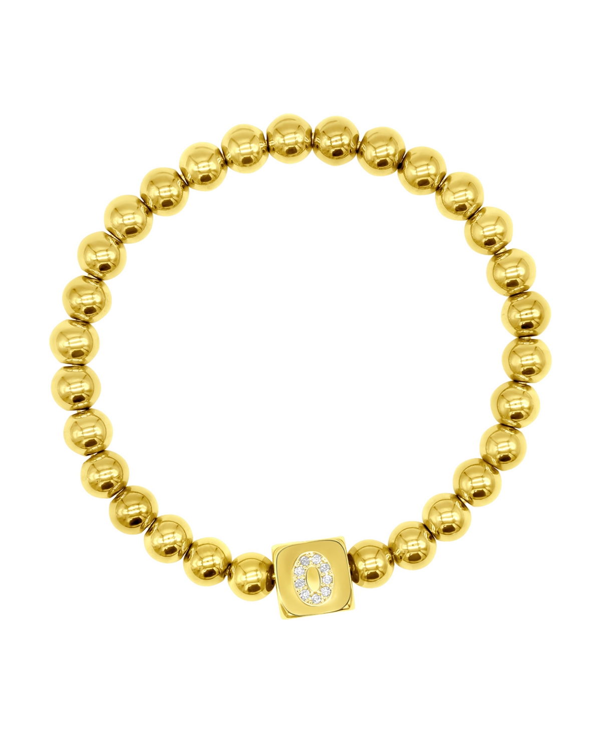 Adornia Crystal Initial Stretch Bracelet In Gold- O