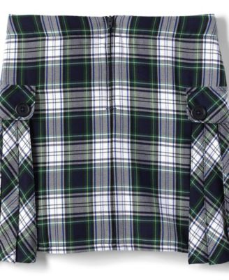 Big Girls Plus Side Pleat Plaid Skort Above the Knee