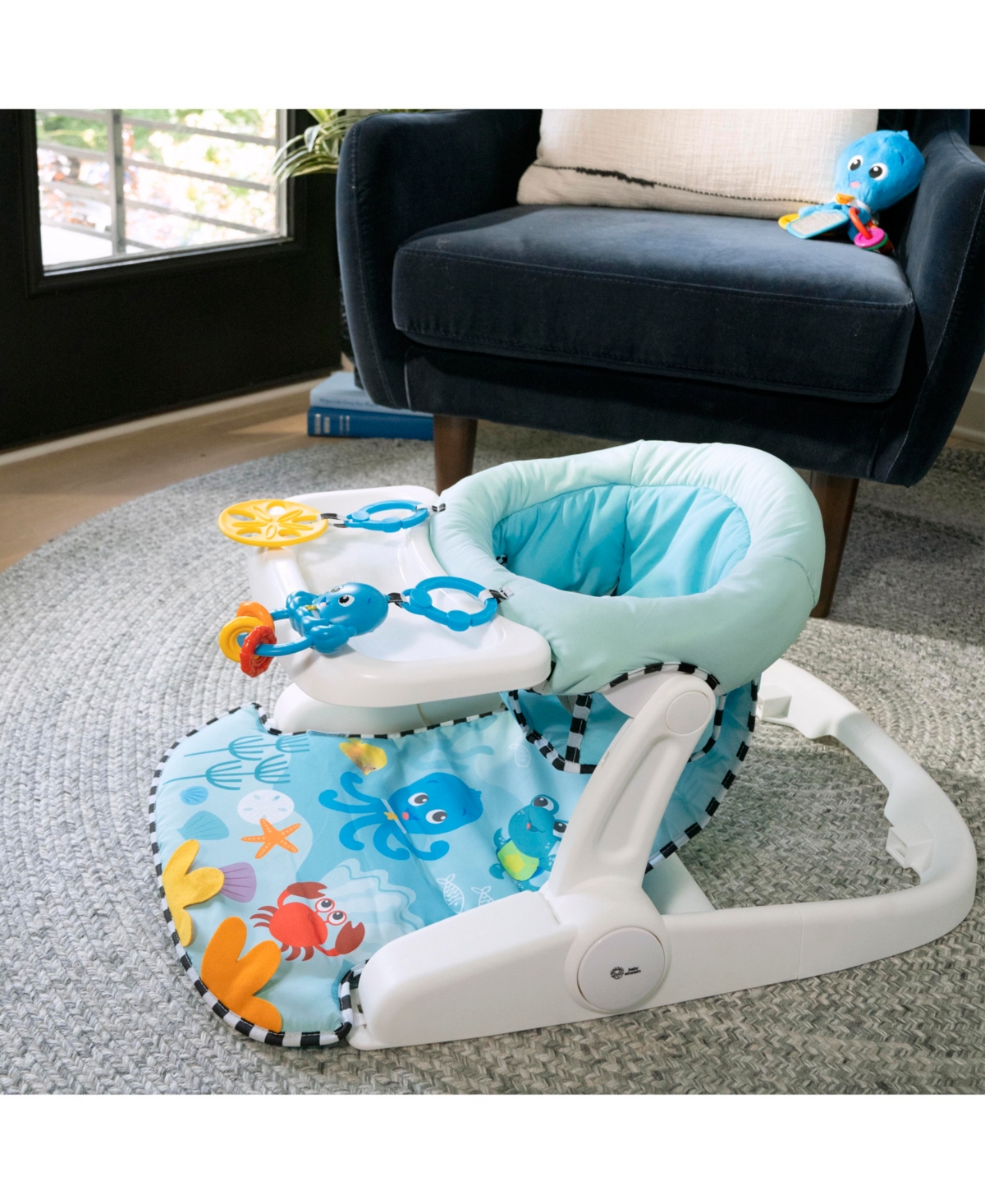 Shop Baby Einstein Sea Of Support 2-in-1 Sit-up Floor Seat In Blue