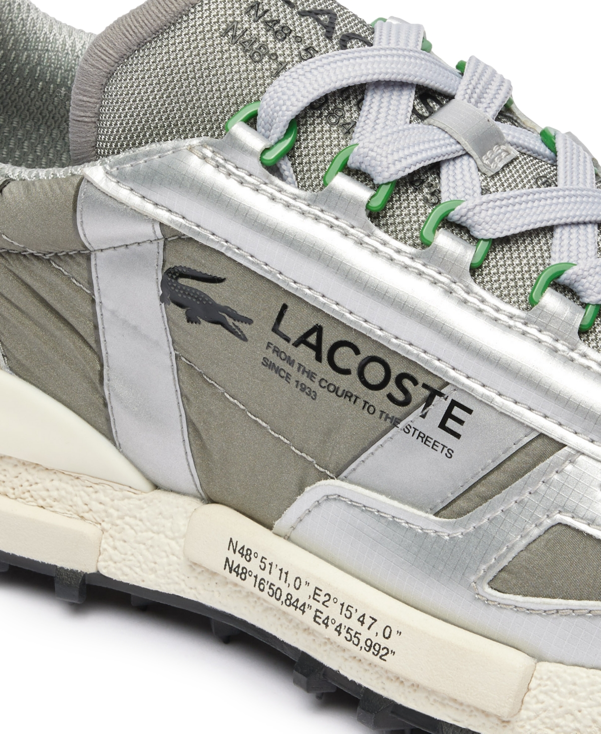 Shop Lacoste Men's Elite Active Lace-up Sneakers In Gray,silver