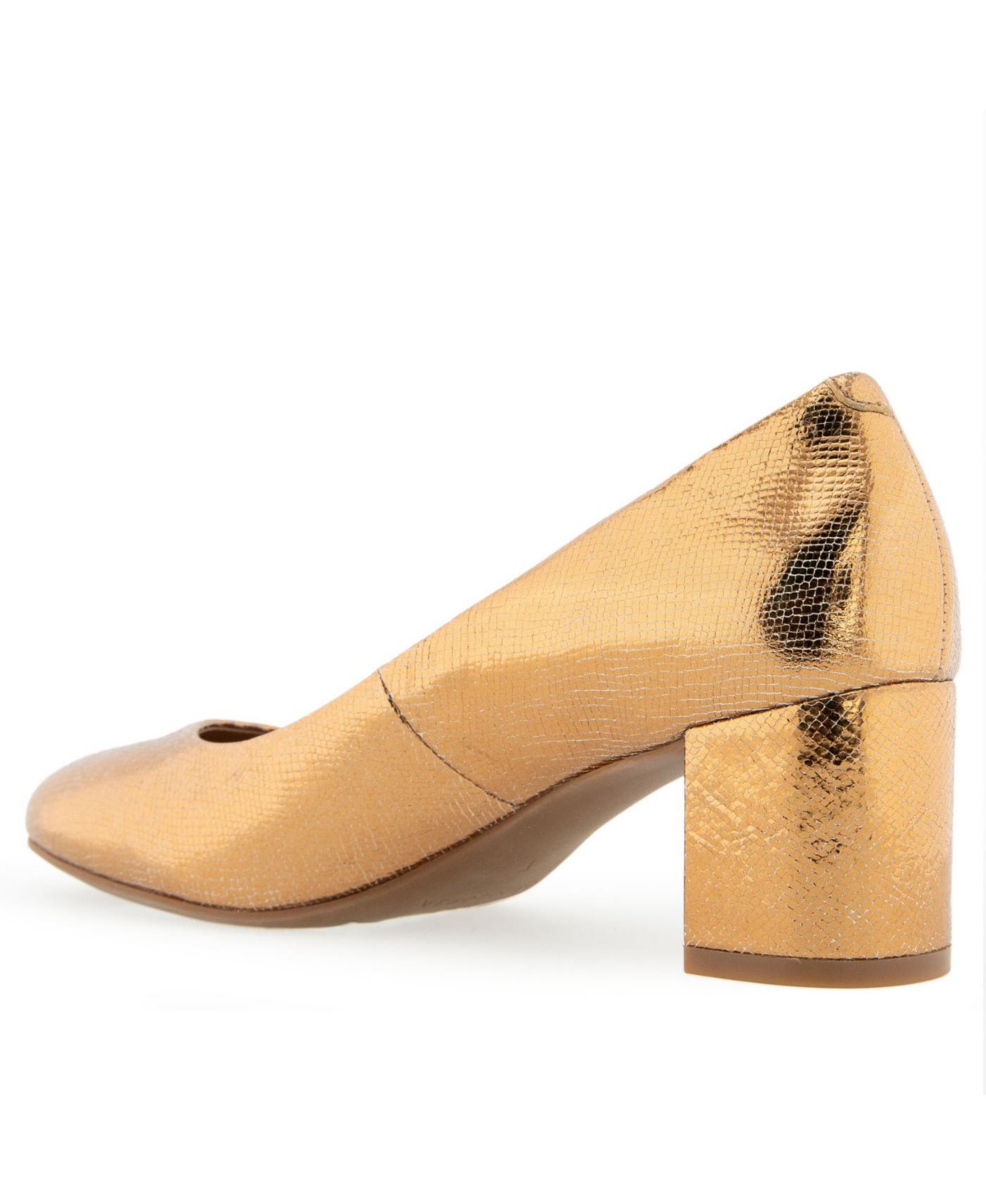 Shop Aerosoles Ebel Dress Mid Heel Pumps In Light Bronze Leather