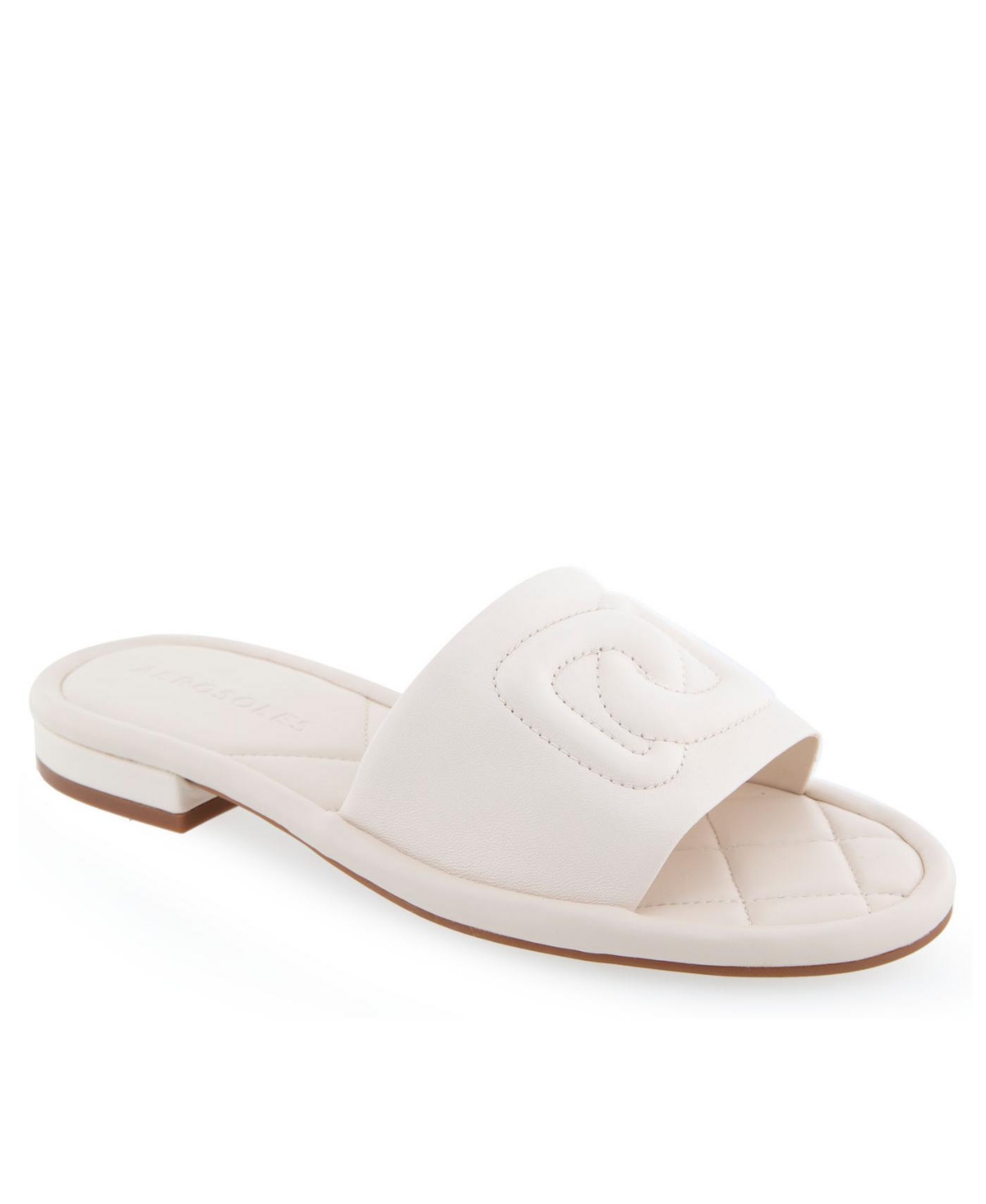 Shop Aerosoles Women's Jilda Slip-on Sandals In Eggnog Leather