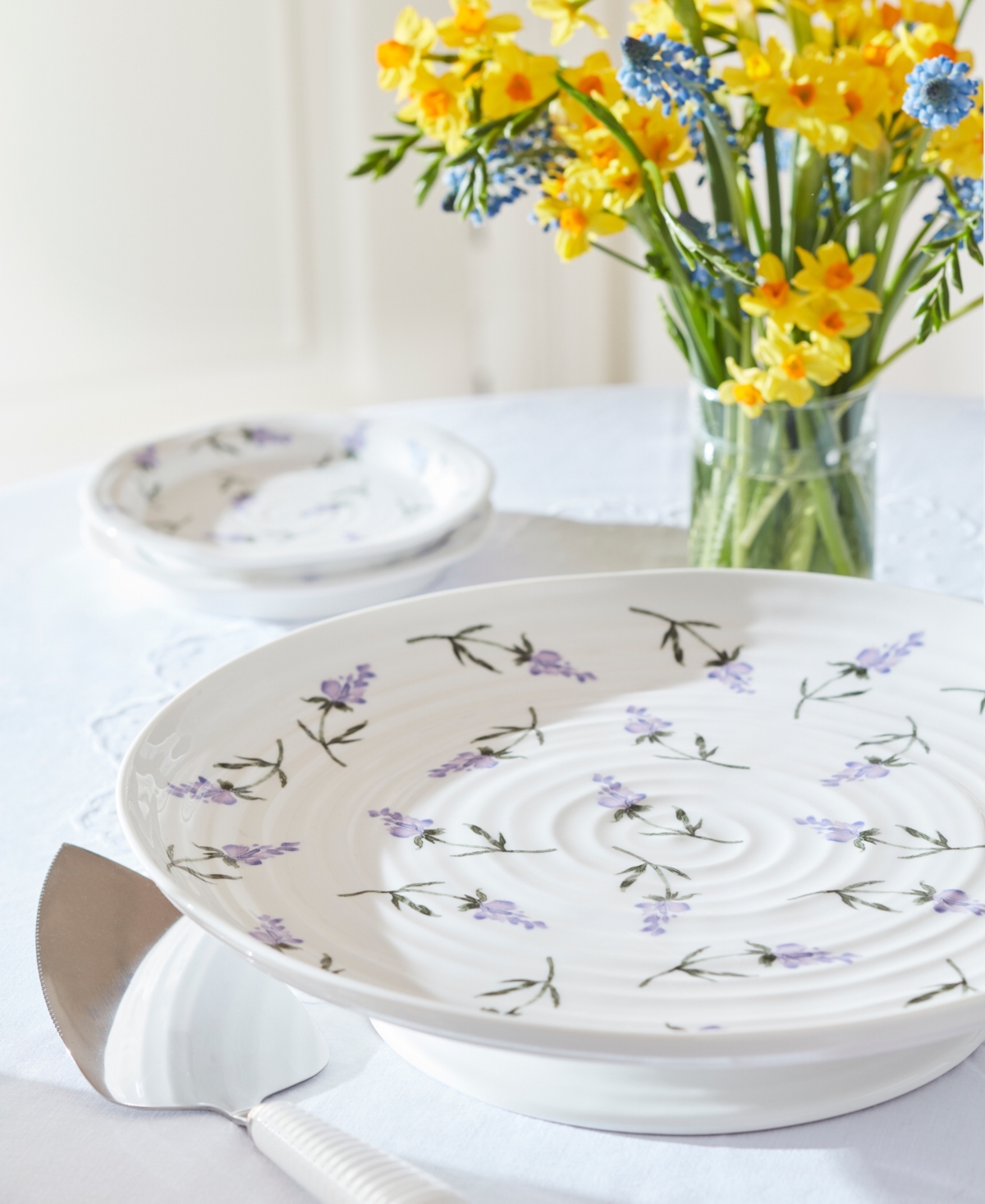 Shop Portmeirion Sophie Conran Lavandula Footed Cake Stand In White