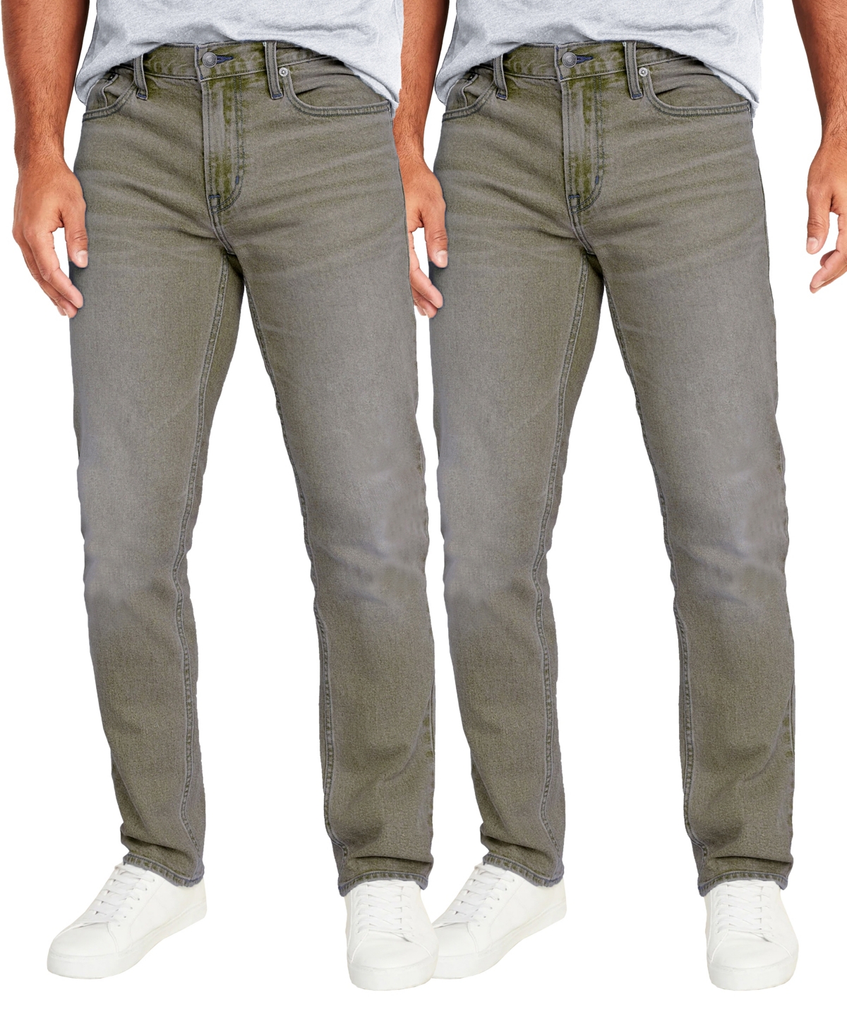 Men's Flex Stretch Slim Straight Jeans, Pack of 2 - Gray