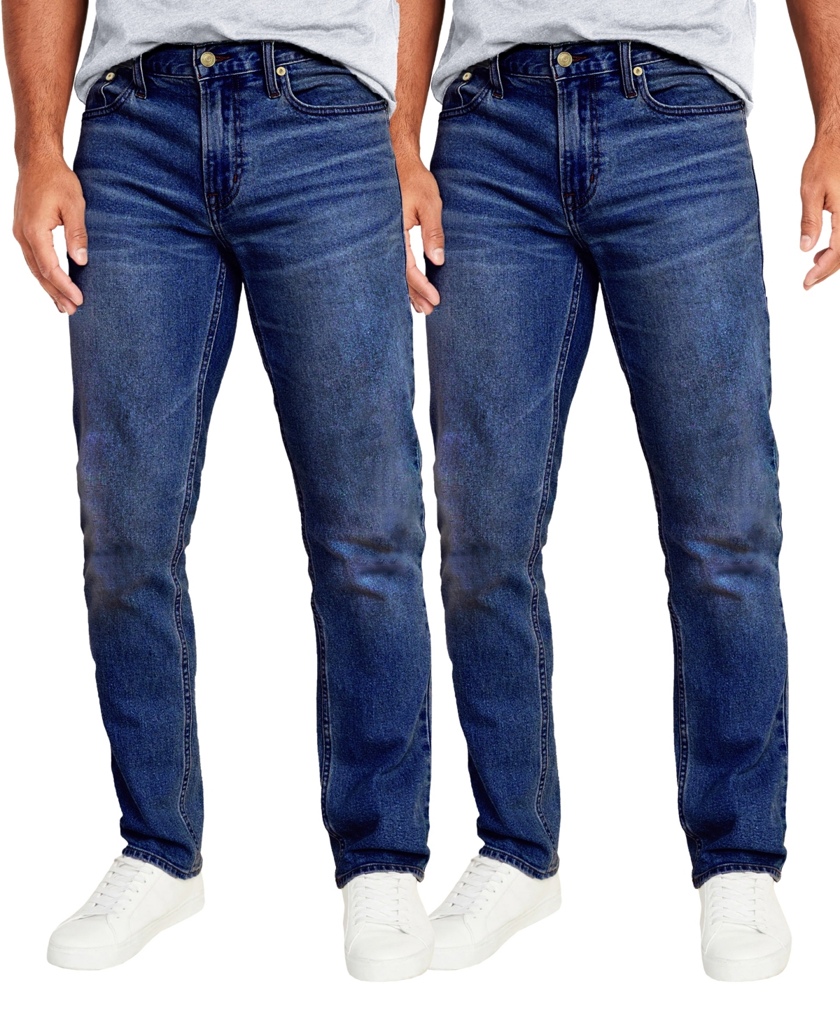 Men's Flex Stretch Slim Straight Jeans, Pack of 2 - Gray