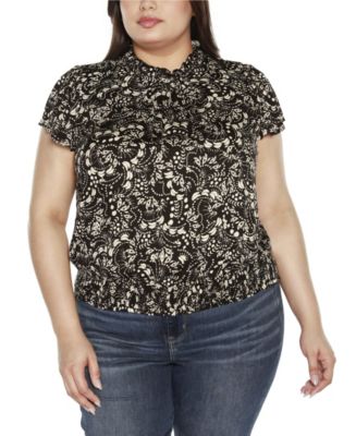 Rose Garden Printed Cap Sleeve Blouse