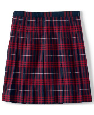 Little Girls School Uniform Plaid Pleated Skirt Below the Knee