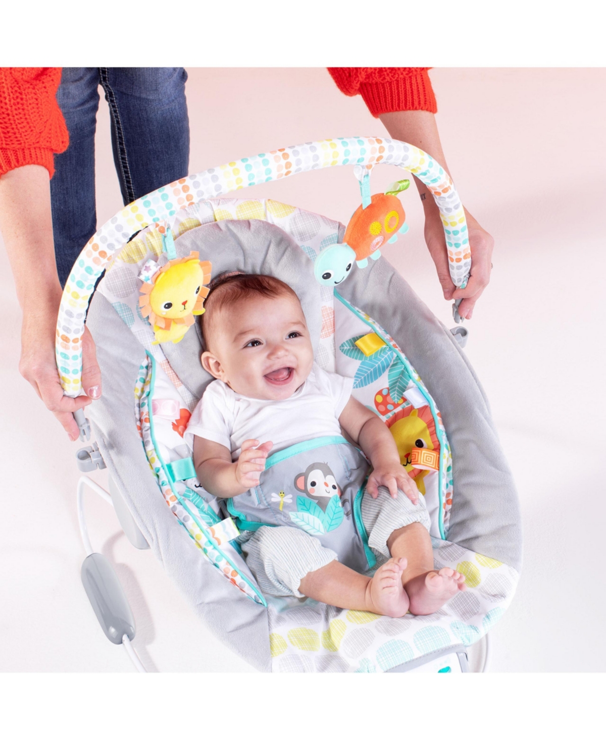 Shop Bright Starts Whimsical Wild Comfy Bouncer In Multi