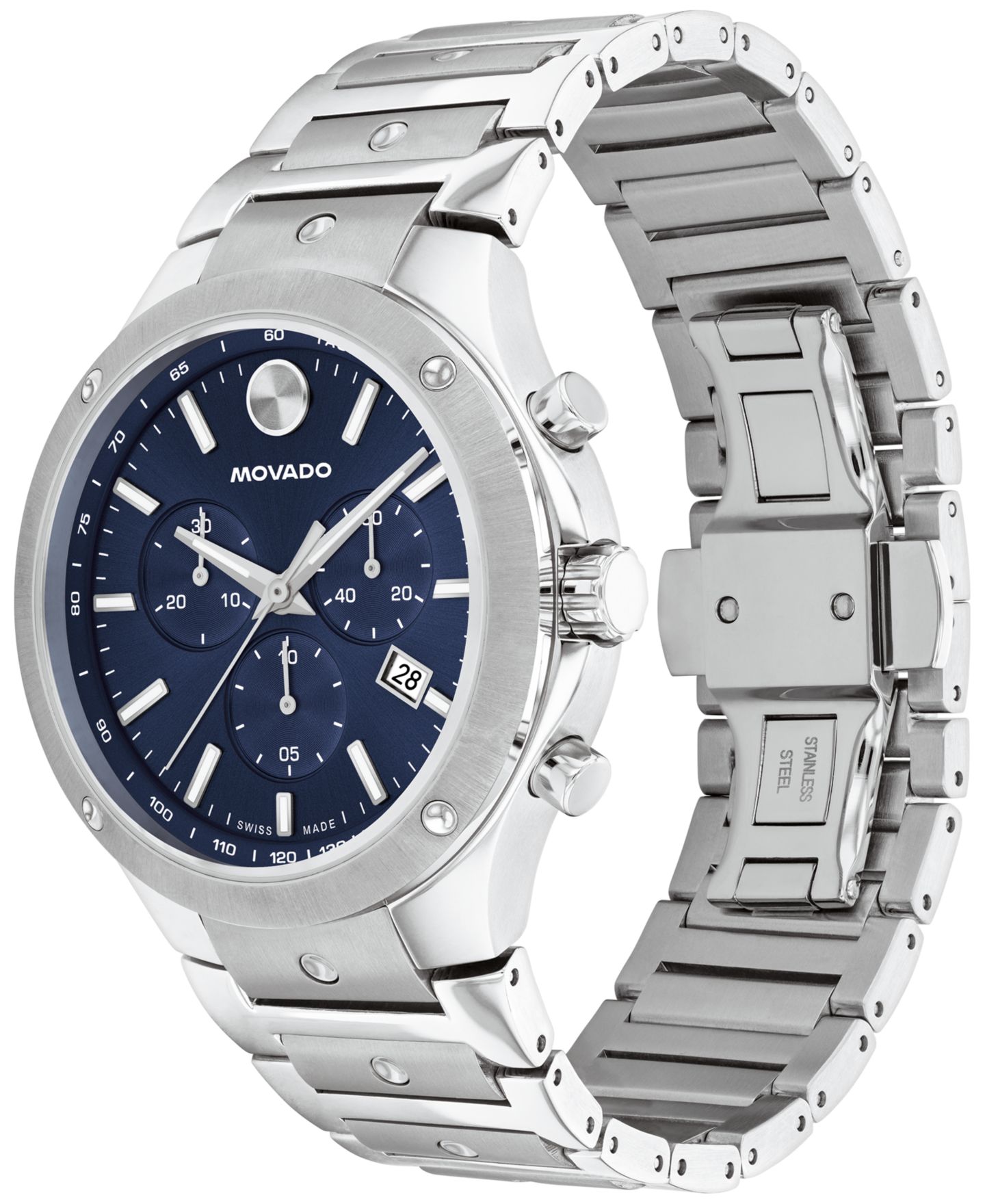 Мужской хронограф Movado Swiss SE на стальном браслете, 42 мм — фото 2
