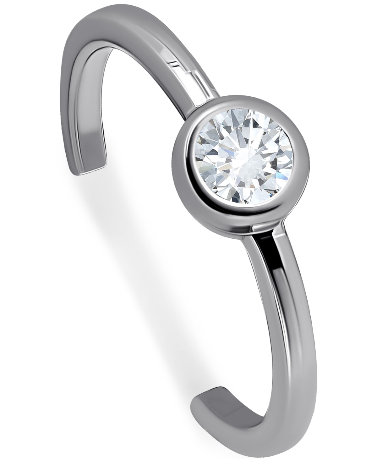 Shop Giani Bernini Cubic Zirconia Bezel Polished Toe Ring, Created For Macy's In Silver