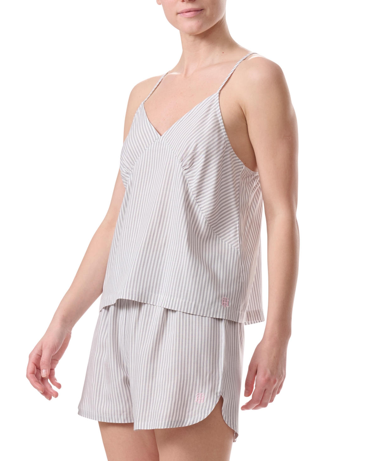 Tommy Hilfiger Women's 2-Pc. Striped Cami & Boxer Pajamas Set