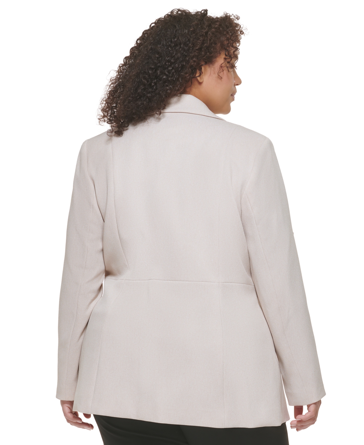 CALVIN KLEIN PLUS SIZE PARKER TWILL ONE-BUTTON BLAZER 