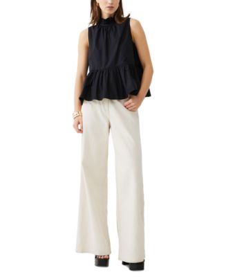French Connection Women's Rhodes Cotton Poplin Ruffled Top