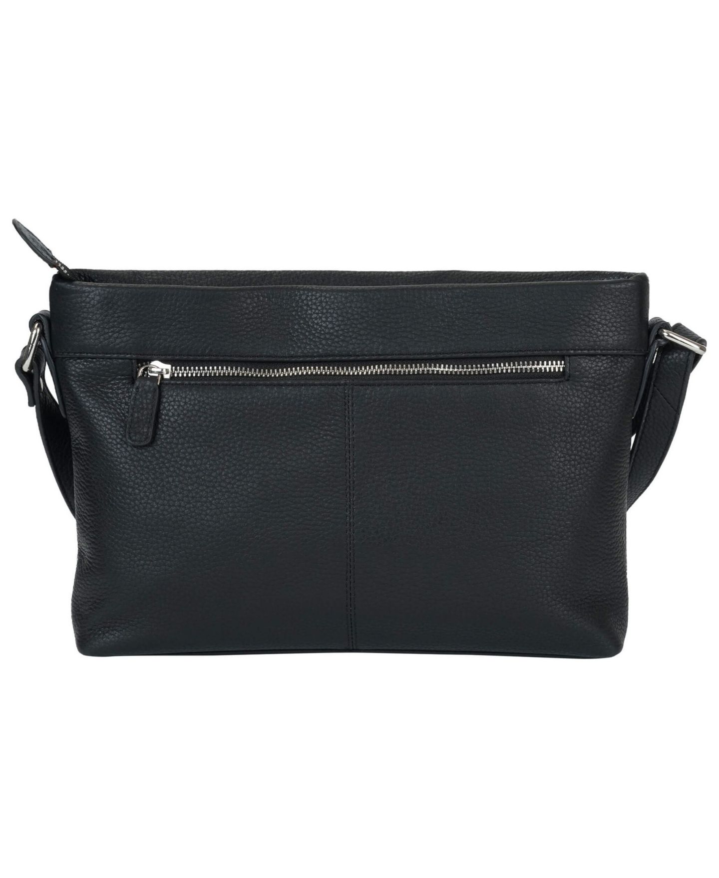 Женская сумка Mancini Pebble Loretta Leather Crossbody Handbag with Organizer, цвет: Чёрный — фото 2