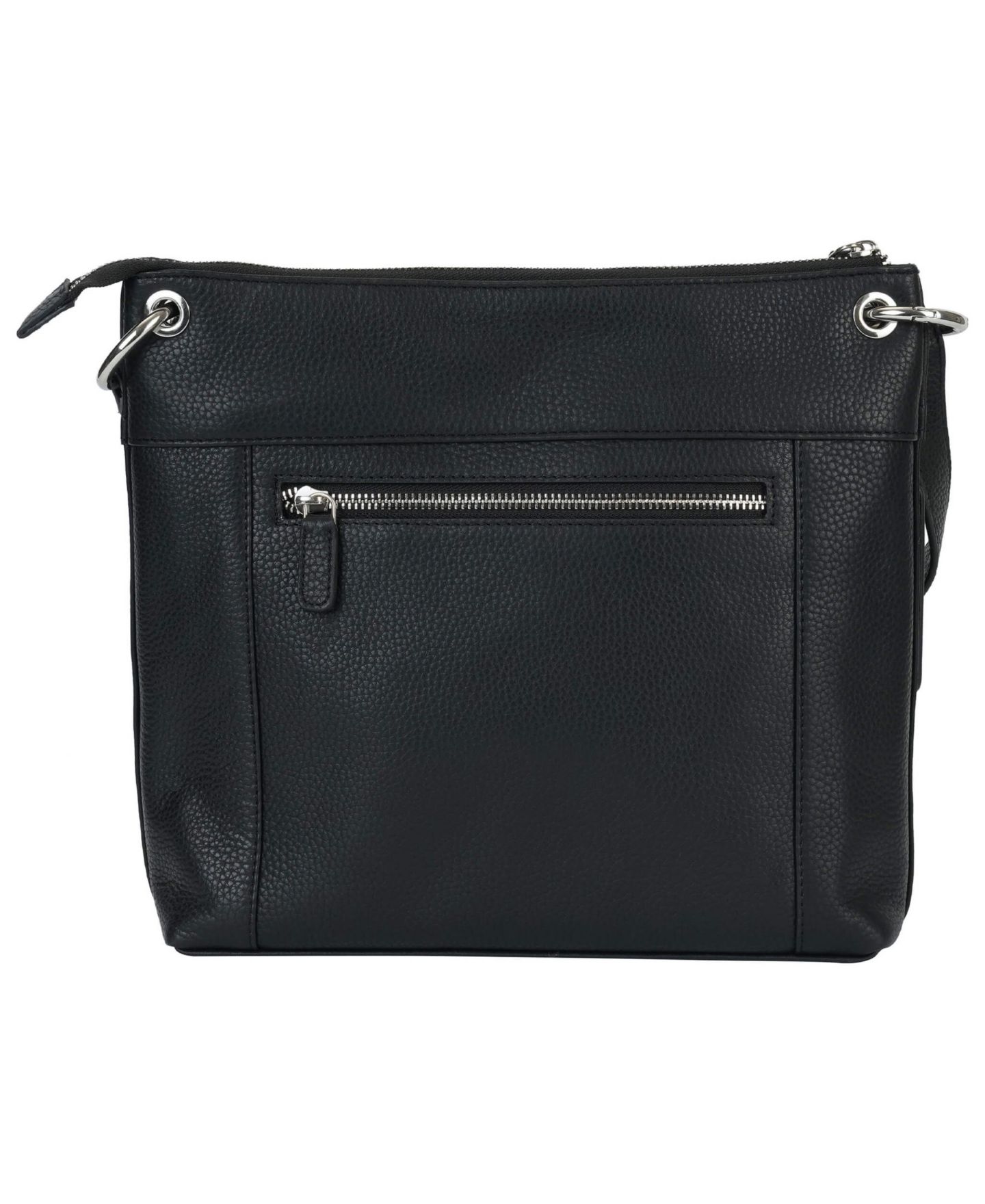 Женская сумка Mancini Pebble Trish Leather Crossbody Handbag with Organizer, цвет: Чёрный — фото 2