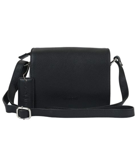 Женская сумка Mancini Pebble Leather Connie Crossbody Handbag, цвет: Чёрный