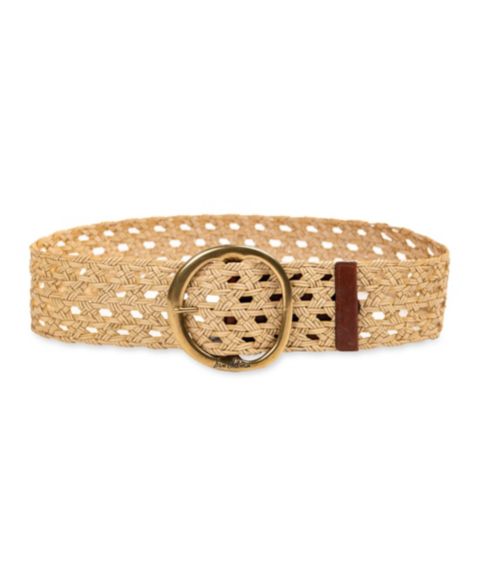 Женский ремень Sam Edelman Woven Leather Belt with Circular Center Bar Buckle, цвет: Натуральный