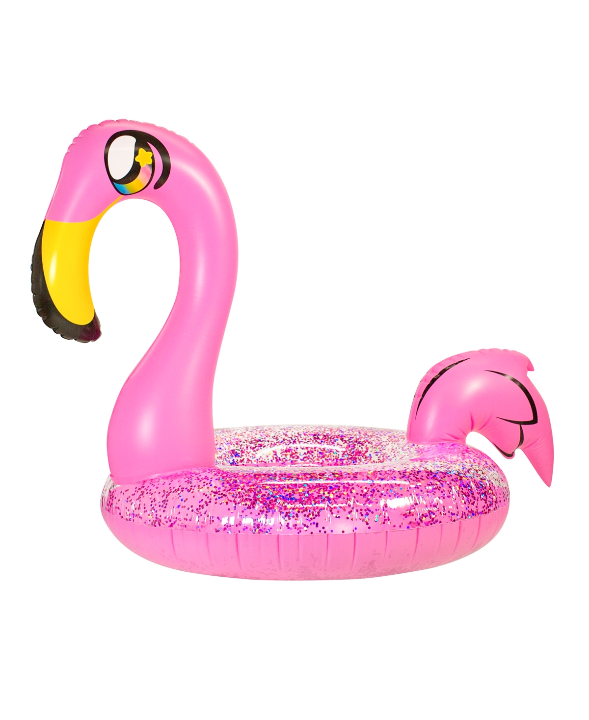 Shop Poolcandy Glitter Flamingo 48" Jumbo Pool Tube In Pink