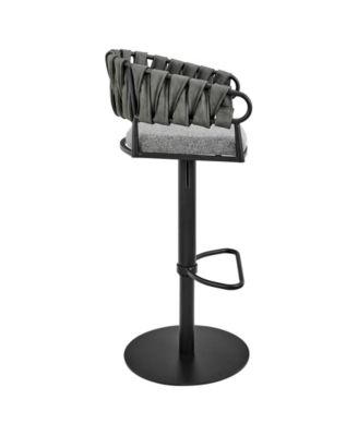 32"-42" Blaise Adjustable Swivel Counter or Bar Stool in Metal with Fabric and Faux Leather