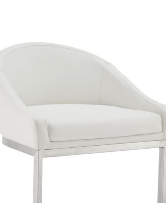 Katherine 30" Bar Stool in Brushed Stainless Steel with Faux Leather