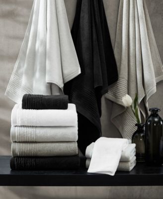 Vera Wang Sculpted Pleat Bath Towels 6-Piece Set - Super Soft & Highly Absorbent Cotton Towels