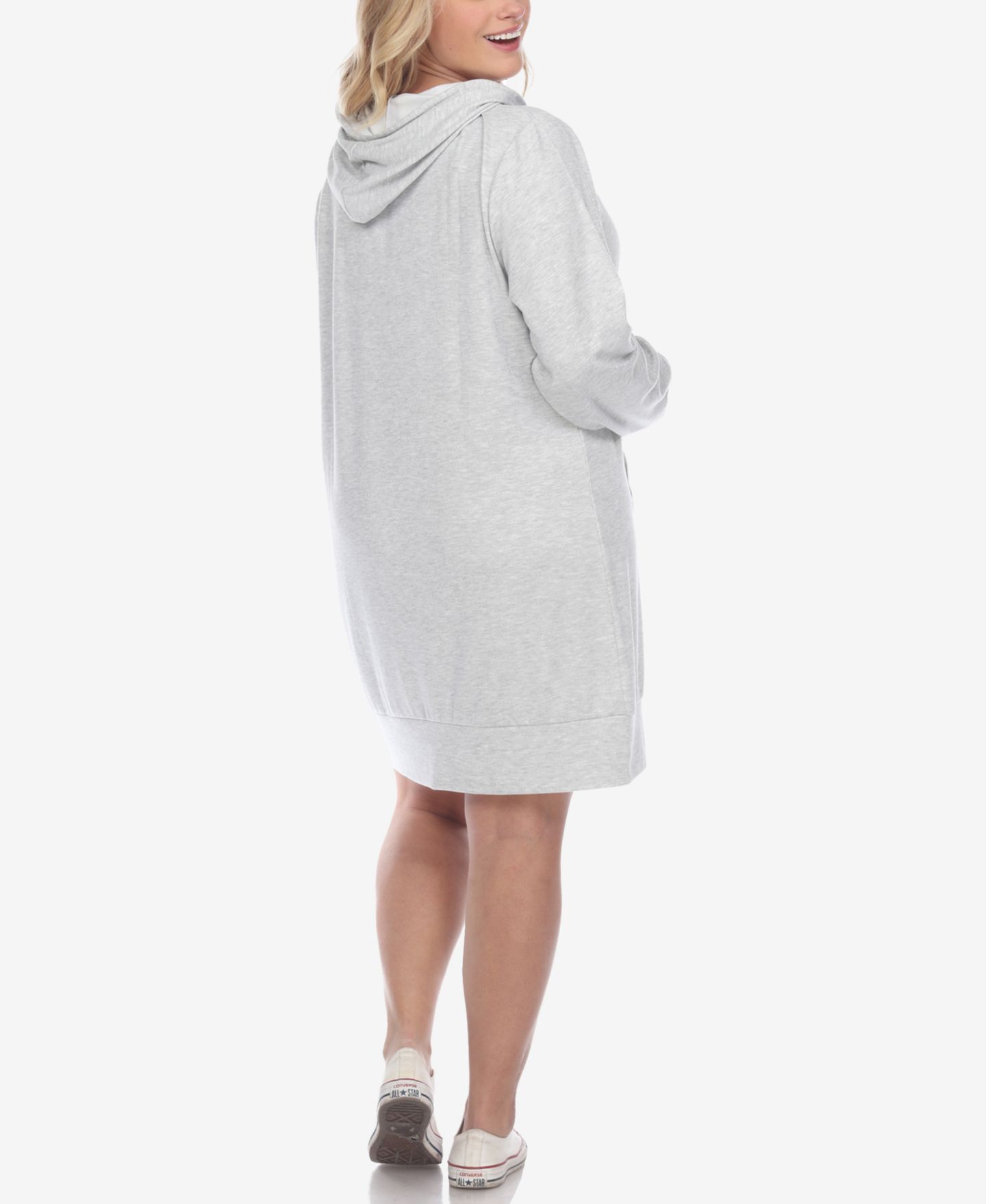 Женское платье White Mark Plus Size Hoodie Sweatshirt, цвет: Серый — фото 2