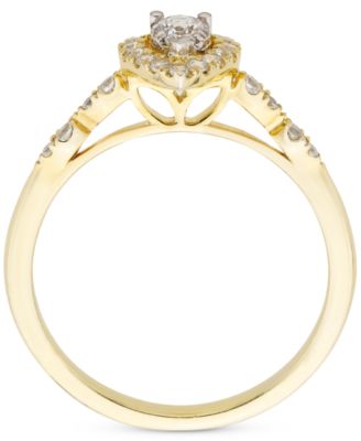 Diamond Pear Shaped Cluster Halo Bridal Set (1/2 ct. t.w.) in 14k Gold