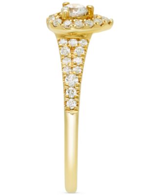 Diamond Halo Engagement Ring (1/2 ct. t.w.) in 14k Gold