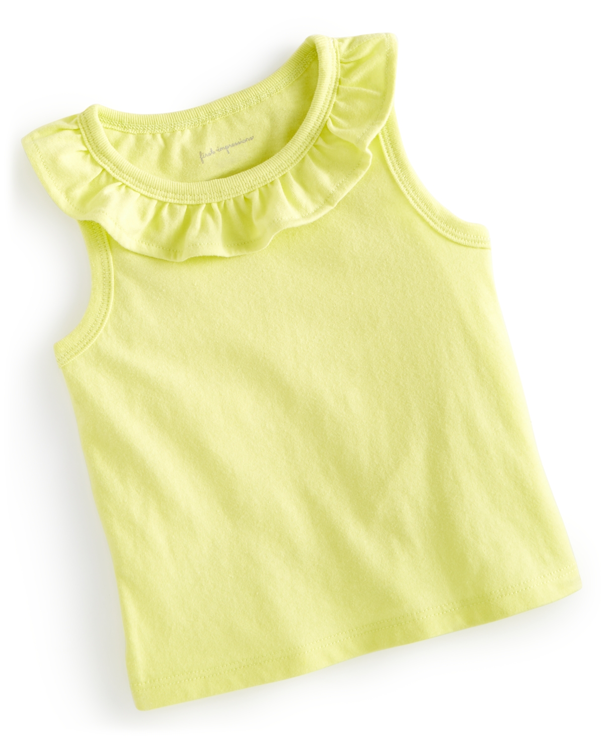 Shop First Impressions Baby Girls Solid Ruffle-trim Tank, Created For Macy's In Citrus Fruit