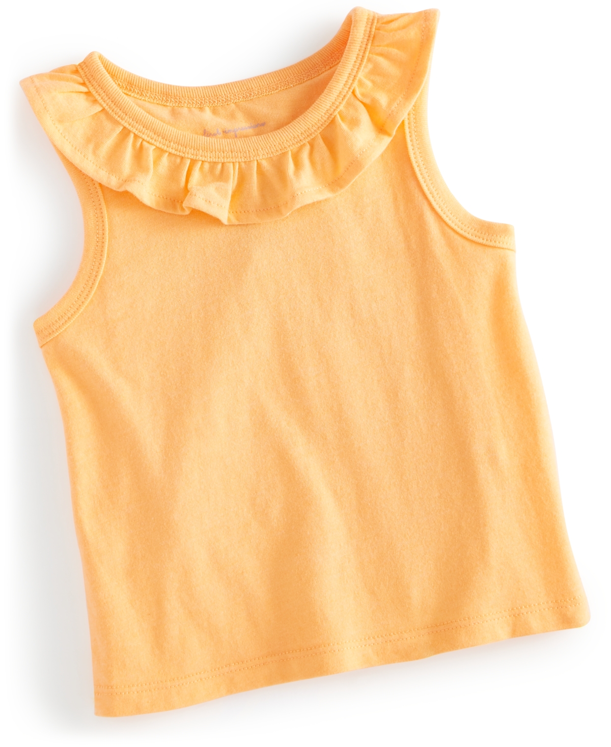 Shop First Impressions Baby Girls Solid Ruffle-trim Tank, Created For Macy's In Melon Sorbet