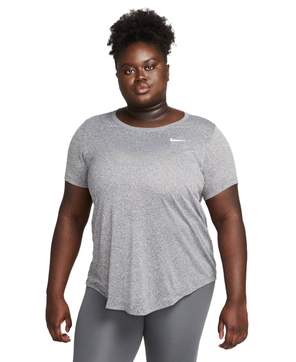 Nike Plus Size Active Dri-fit Women's Short-sleeve Logo T-shirt In Black