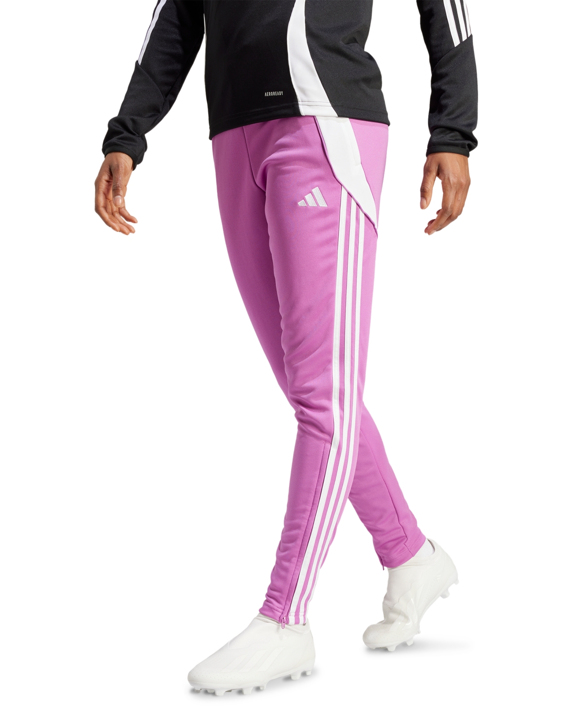 Adidas Originals Women's Tiro 24 Slim-fit Training Pants In Semi Pulse Lilac,white