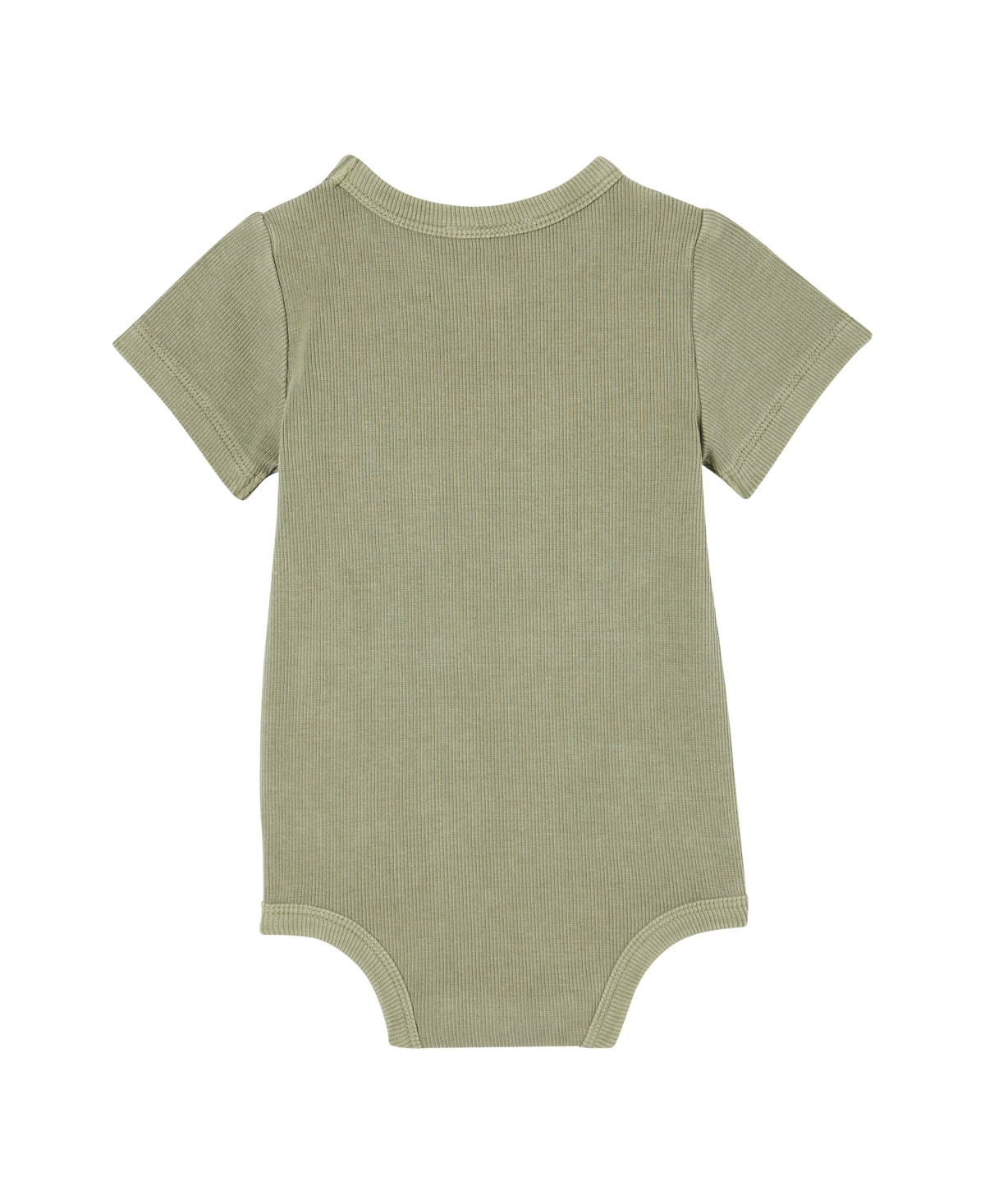 Shop Cotton On Baby Boys And Baby Girls The Short Sleeve Rib Bubbysuit In Green