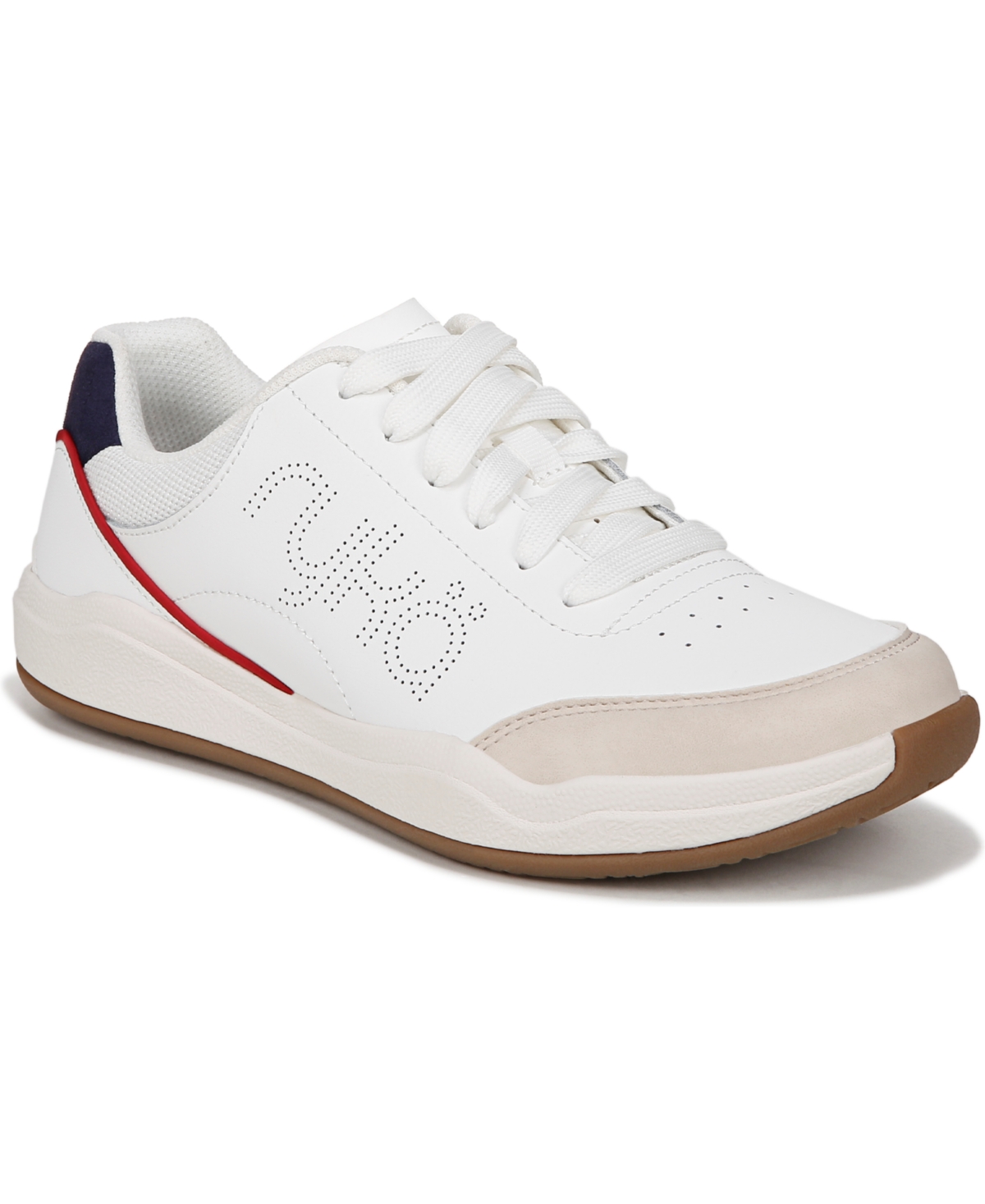 Ryka Women's Courtside Pickleball Sneakers In White Navy Leather