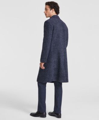 Men's Modern-Fit Blue Overcoat