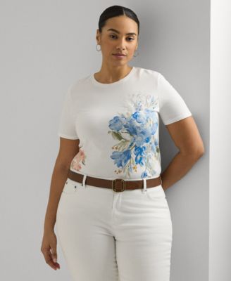 Lauren Ralph Lauren - Plus Size Floral Short-Sleeve Tee