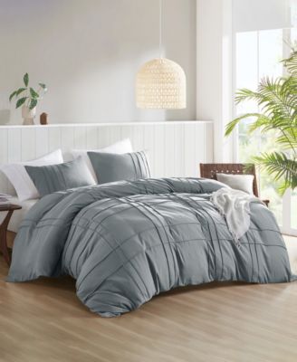 Porter Washed Pleated 3-Pc. Duvet Cover Set, King