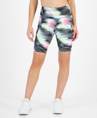 ID Ideology - Women's Shibori Wave Printed Compression High Rise Bike Shorts