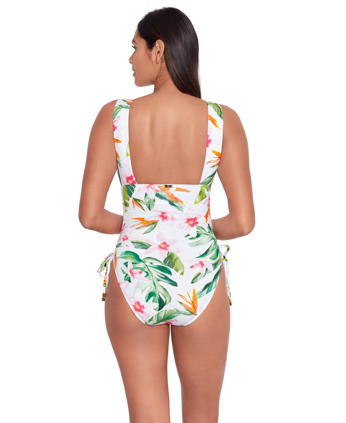Shop Lauren Ralph Lauren Women's Shirred Printed One-piece Swimsuit In Multi