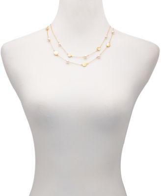Gold-Tone Imitation Pearl Layered Necklace