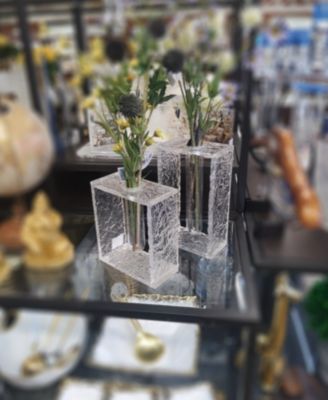 8.75"H Tube Inlayed Acrylic Vase