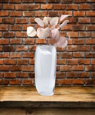 11.5"H White Inner Double Wall Glass Vase