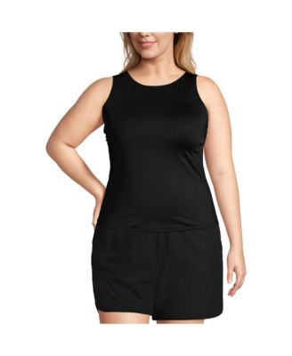 Plus Size DDD-Cup High Neck UPF 50 Modest Tankini Swimsuit Top