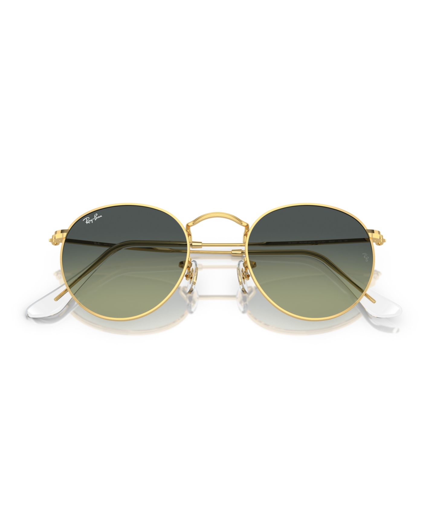 Солнцезащитные очки Ray-Ban Unisex Sunglasses, RB3447 Round Metal, цвет: Золотой — фото 2