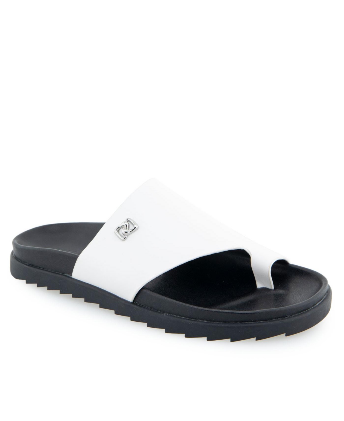 Shop Aerosoles Women's Laurel Ornamented Sandals In White Leather