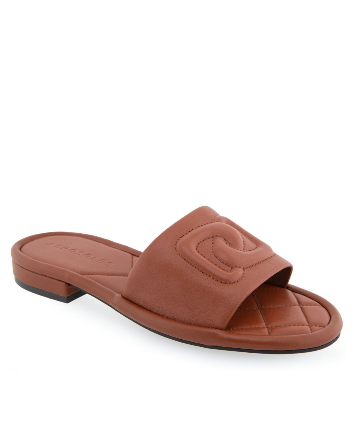Shop Aerosoles Women's Jilda Slip-on Sandals In Ginger Bread Leather