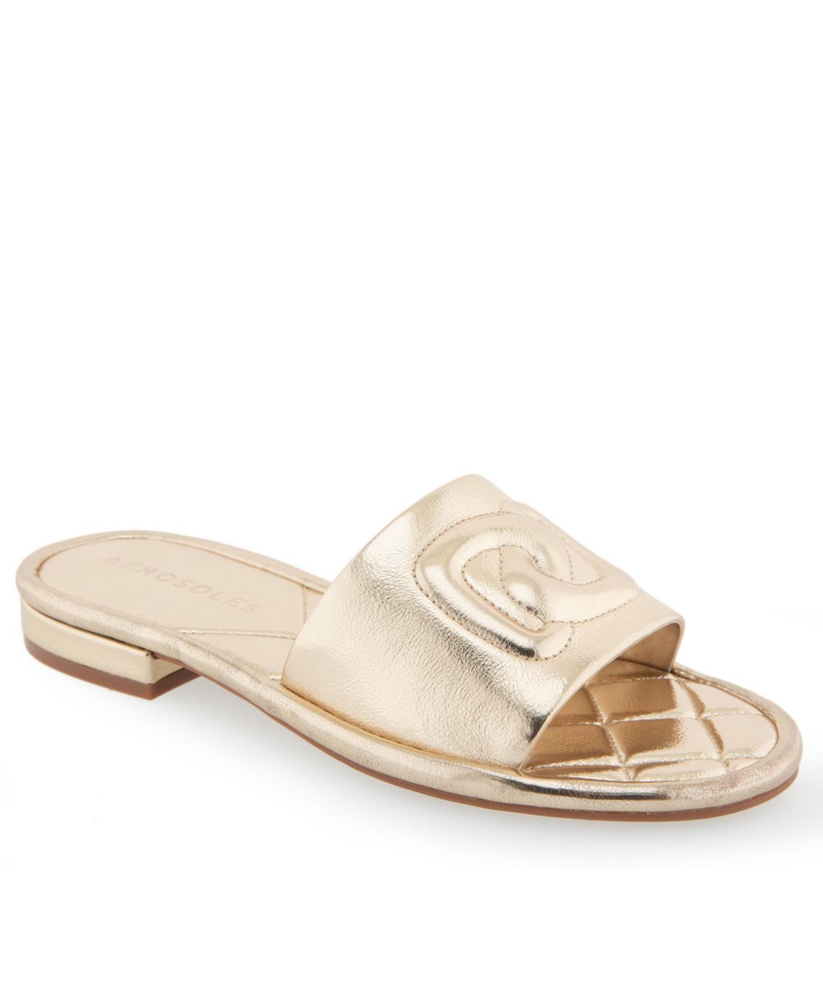 Shop Aerosoles Women's Jilda Slip-on Sandals In Soft Gold Polyurethane
