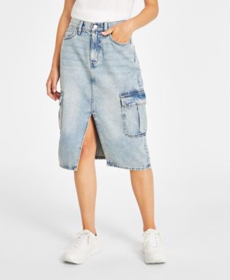 Calvin Klein Jeans - Women's Cotton High-Rise Cargo Midi Skirt