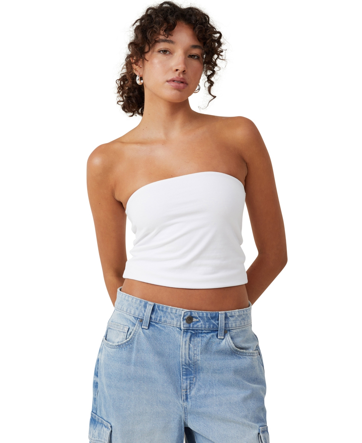 Shop Cotton On Women's Super Baggy Cargo Denim Jort Shorts In Cloud Blue