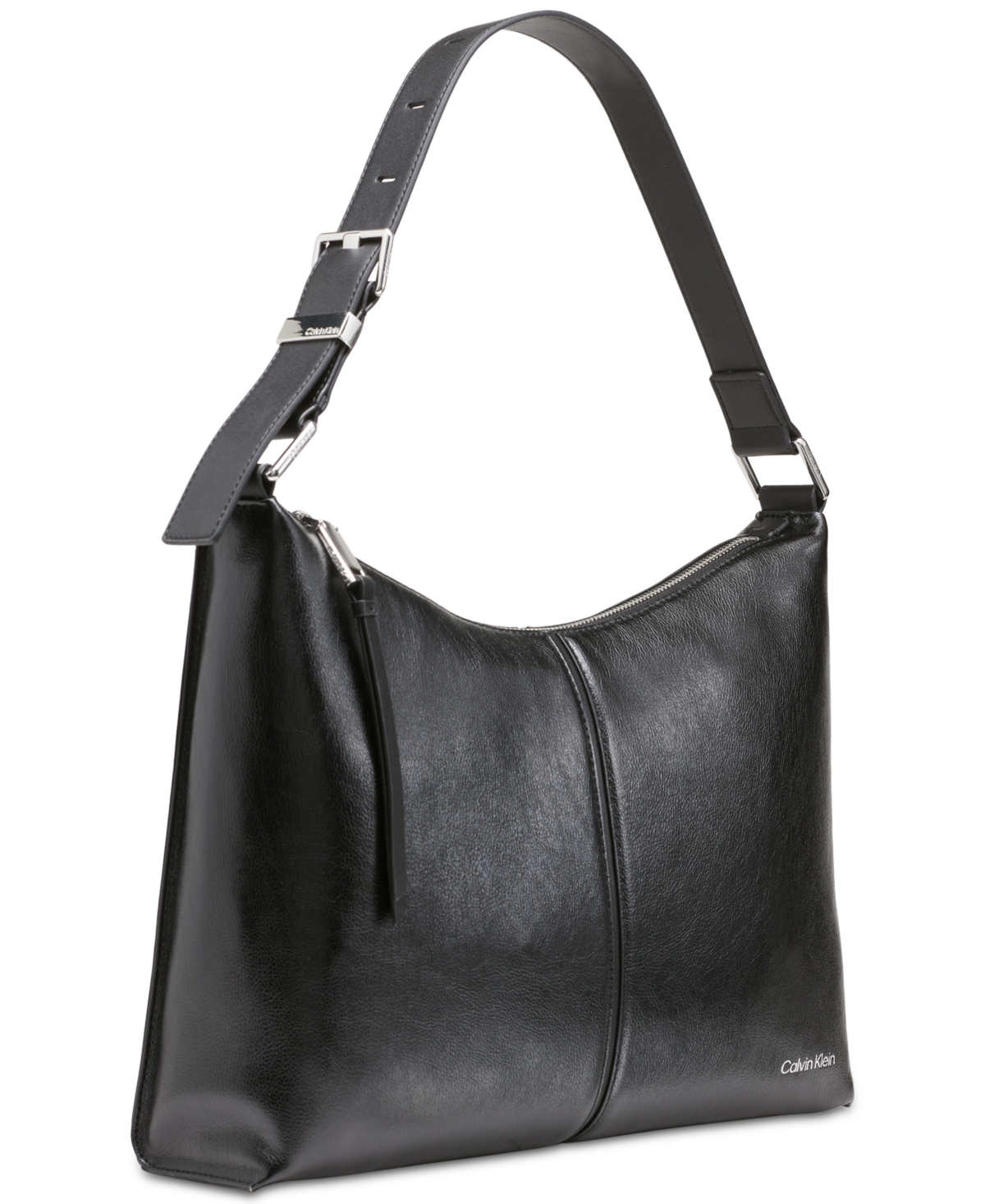 Shop Calvin Klein Max Hobo Shoulder In Black Silver